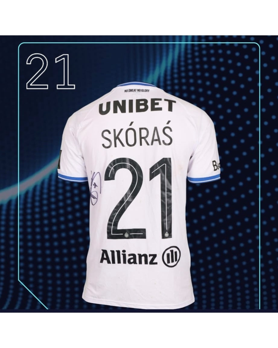 Michał Skóraś WORN JERSEY, AUTO, Club Brugge, Matchworn Certificate