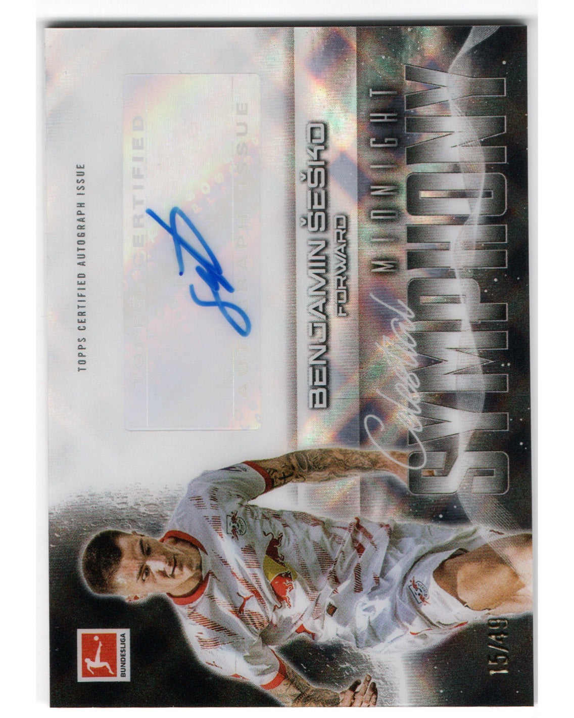 Topps Midnight 2024/25- Benjamin Sesko /49 auto, RB Leipzig