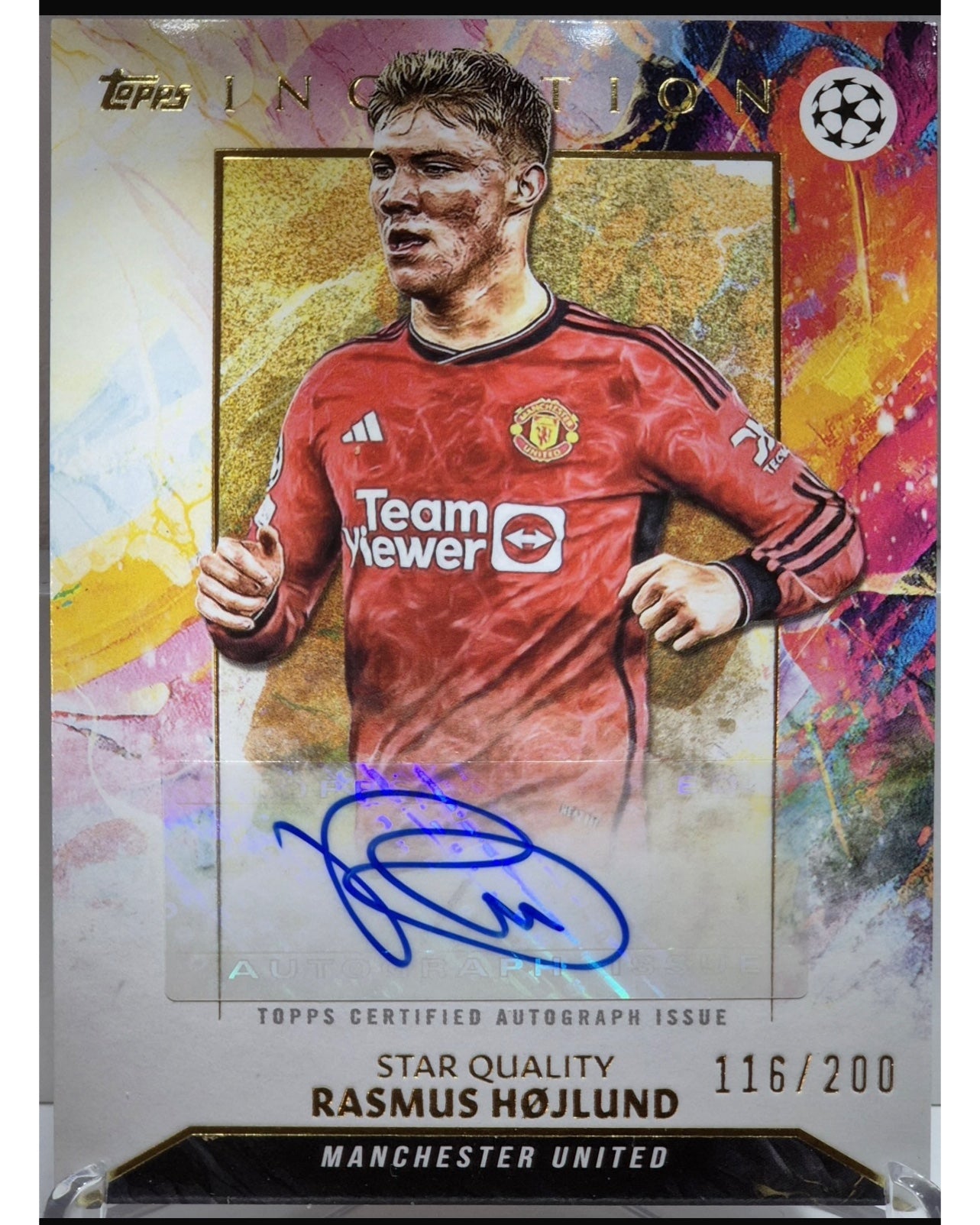 Topps Inception 2023/24- Rasmus Hojlund /200 auto, Manchester United
