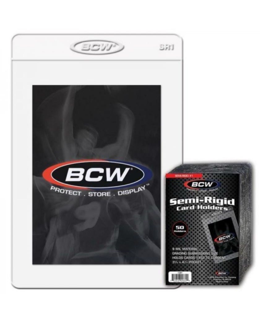 BCW Semi-Rigid Card Holders 1/2" Lip