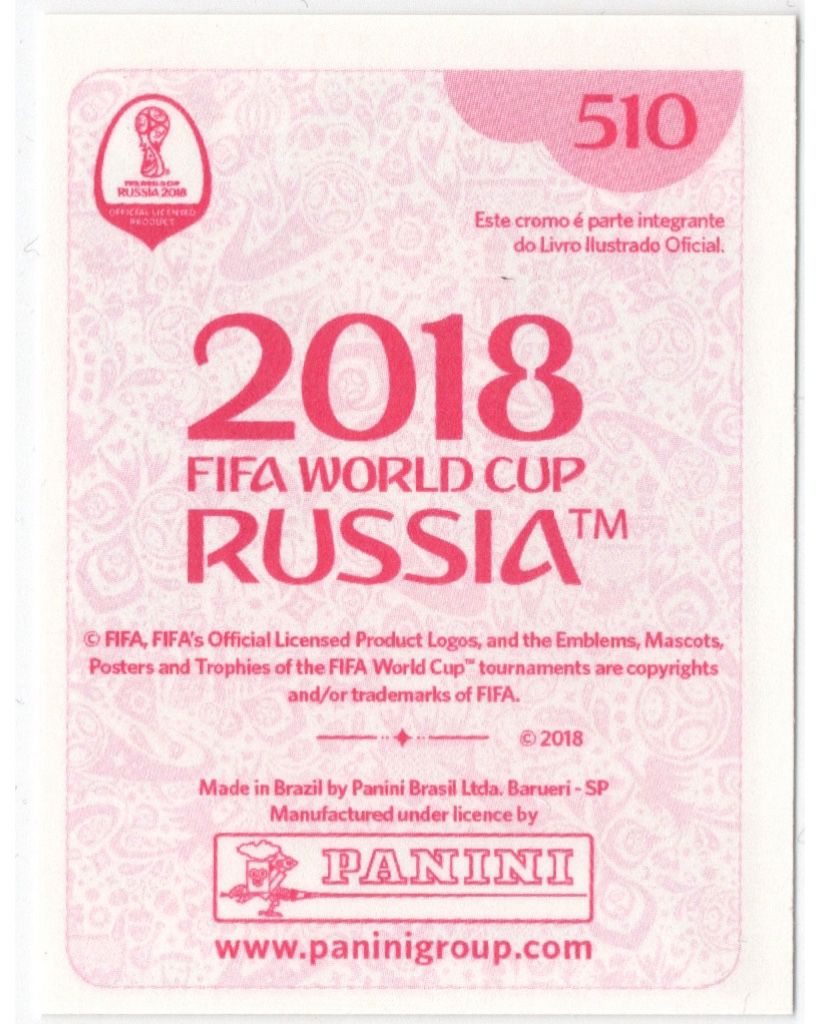 Panini FIFA WC Russia2018- Kevin De Bruyne #510 sticker